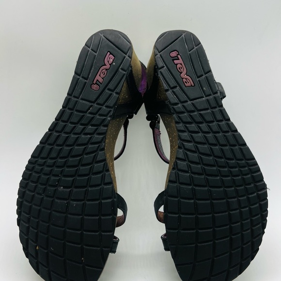 Teva Women’s Cabrillo Crossover Wedge Black Leather Sandals Size 9 - Picture 9 of 12